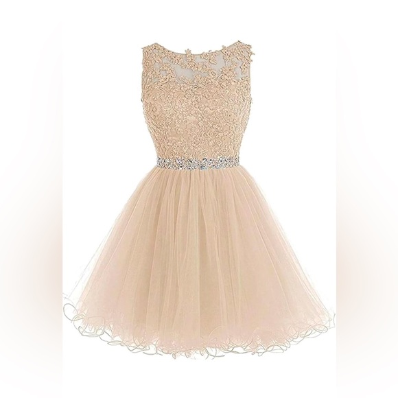 Women's Appliques Prom Short Party Cocktail Gown Beaded Teens Homecoming Dress - Picture 1 of 7